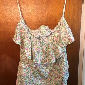 Lilly Pulitzer tube top with ruffle